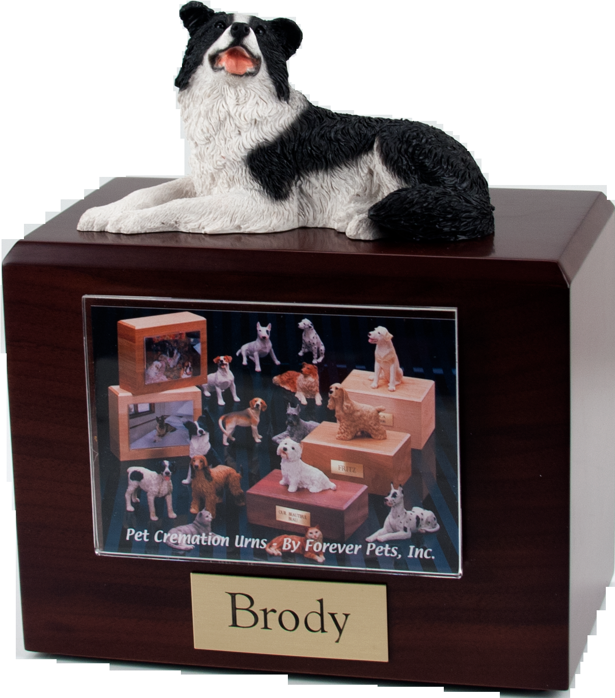 Border Collie -laying - Dog Figurines (1352x1520), Png Download