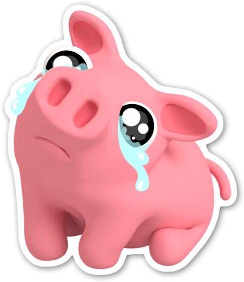 Rosa The Pig Sad Sticker - Rosa The Pig (525x600), Png Download