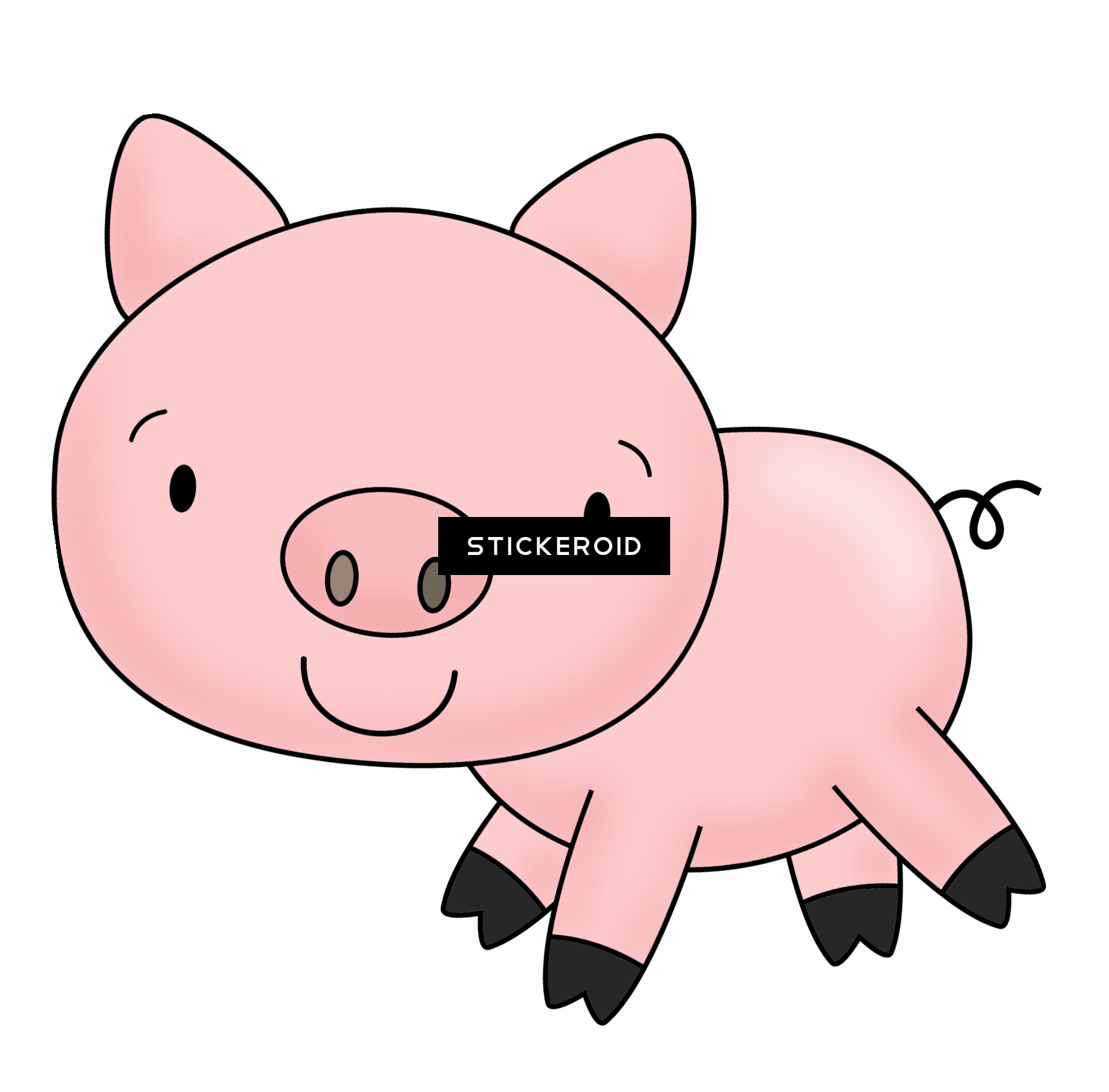 Pig - Cartoon (1721x1694), Png Download