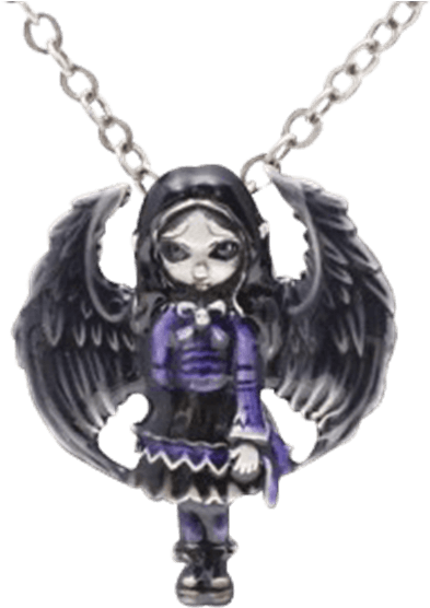 Purple Paper Heart Fairy Necklace (555x555), Png Download