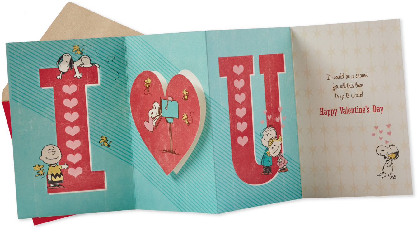 Peanuts® I Heart U Valentine's Day (1470x1470), Png Download