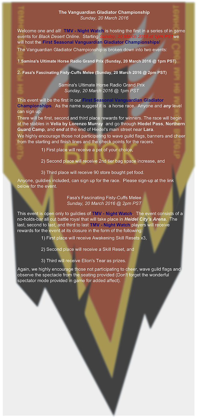 First Seasonal Vanguardian Gladiator Championship - Poster (630x1339), Png Download