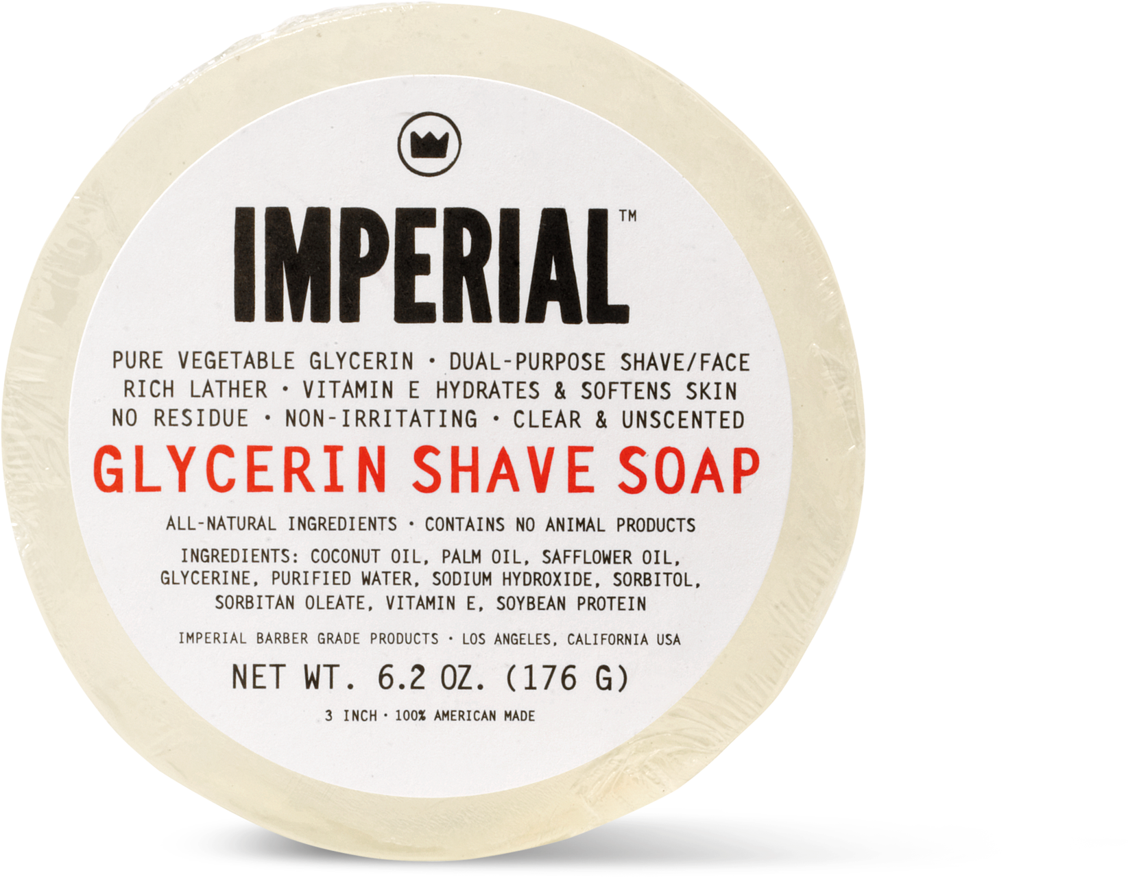 Glycerin Shave/ Face Soap Puck - Men's Imperial Barber Grade Products Glycerin Shave (2027x2048), Png Download