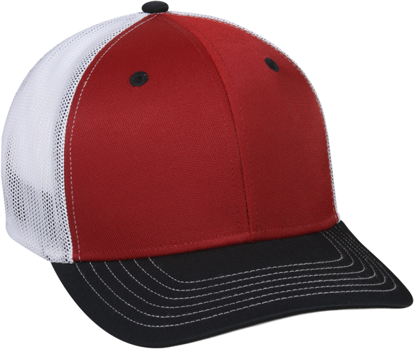 Red/white/black - Oc Sports Ct120m Extra-flexible Slight Pre-curved Visor (600x600), Png Download