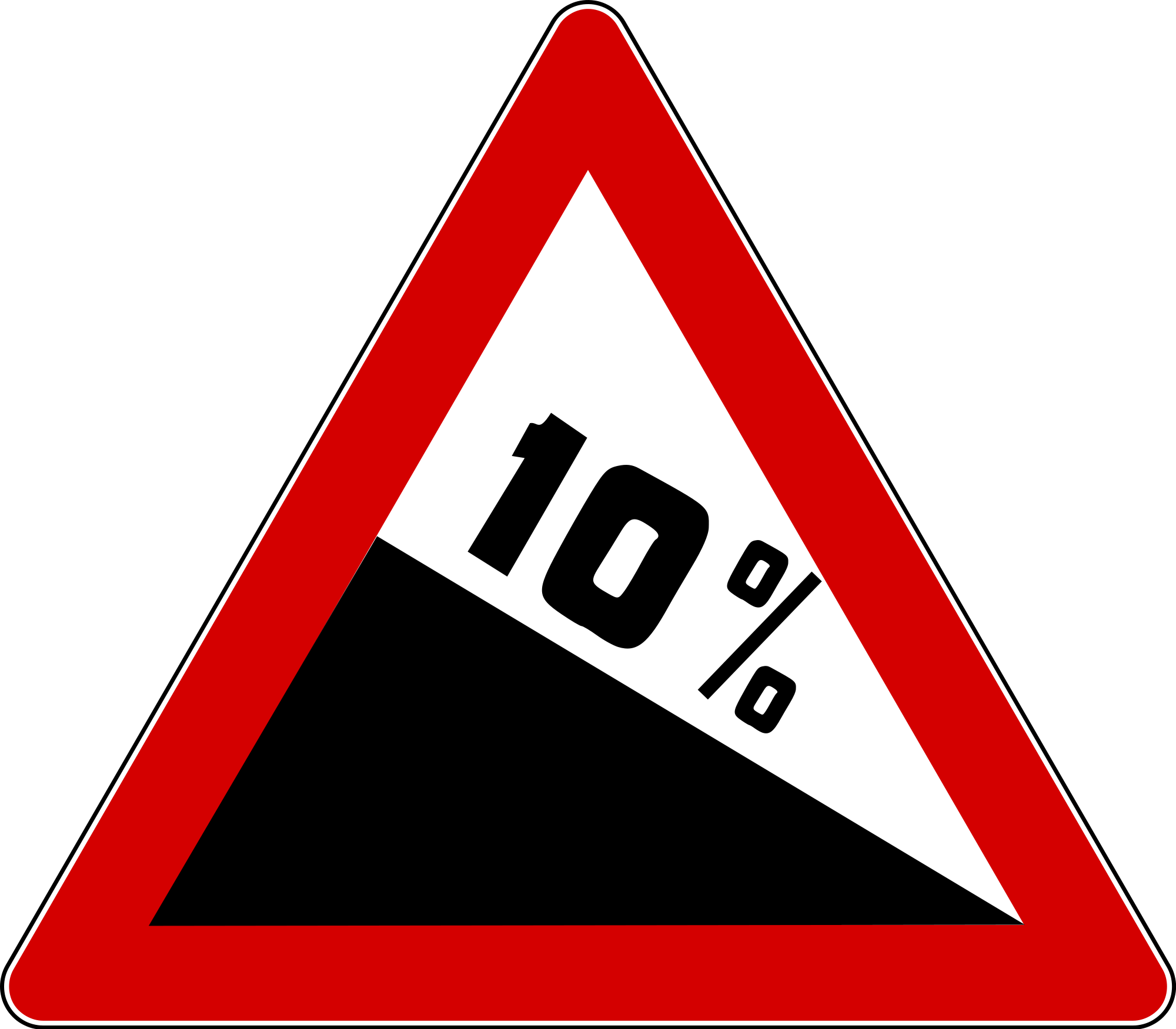 Open - Verkehrszeichen Gefälle Und Steigung (2000x1751), Png Download