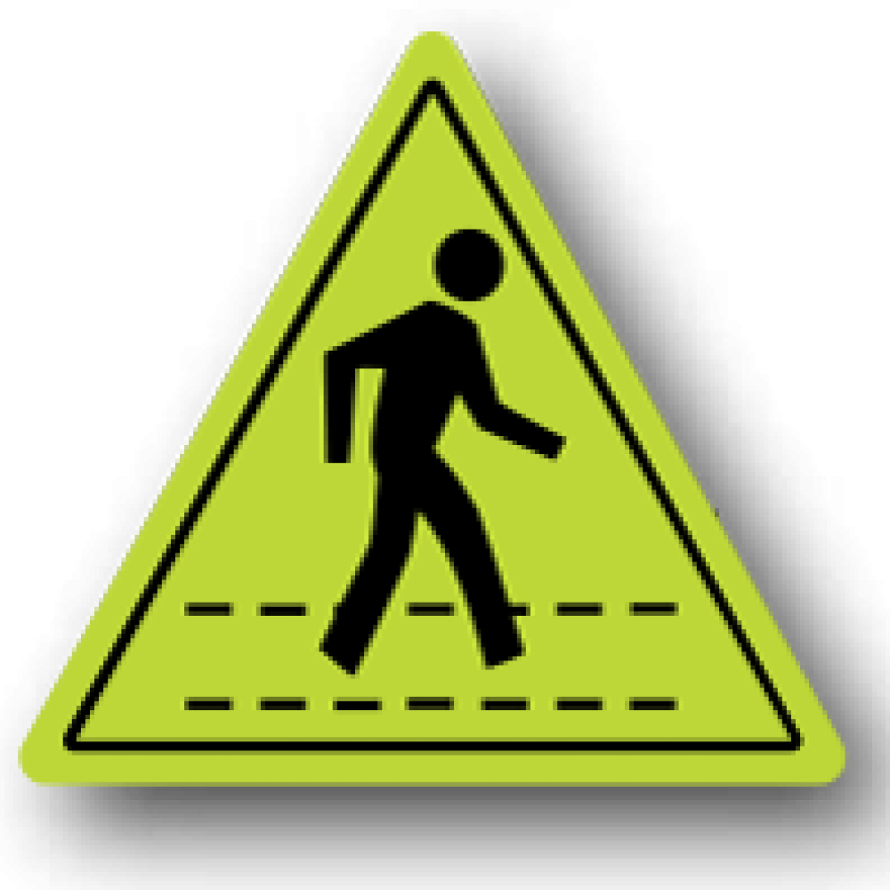 Glow In The Dark Visual Management Pedestrian Sign - Ergomat - Durastripe Triangular Peel & Stick Floor (1000x1000), Png Download