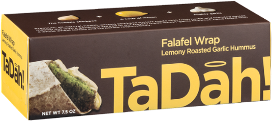 Tadah Falafel Wrap, Lemony Roasted Garlic Hummus - (600x600), Png Download