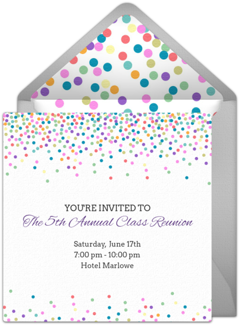 Reunion Dots Light Online Invitation - Punchbowl.com (650x650), Png Download