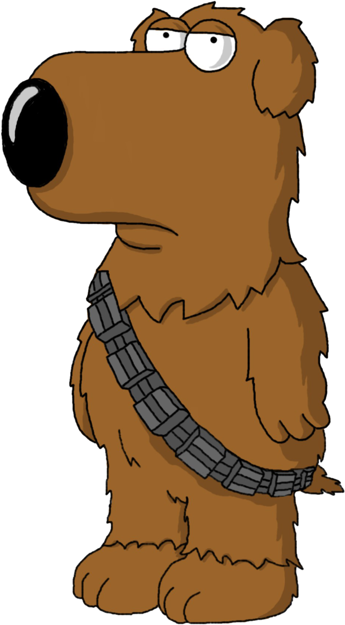 Star Wars Brian As Chewbacca Clipart Png Chewie Star - Family Guy Star Wars Brian (900x1547), Png Download