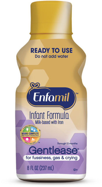 Enfamil Gentlease Neuropro Baby Formula, 2 Fl Oz Nursette - Enfamil Gentlease Ready To Use (960x960), Png Download