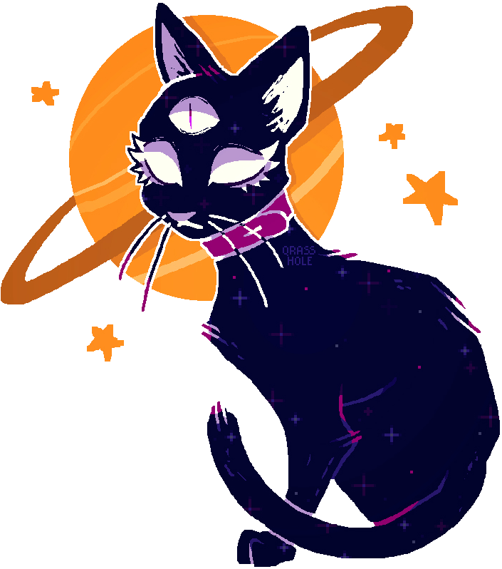 Clipart Transparent Library Cosmos Drawing Aesthetic - Aesthetic Cat Drawing (723x814), Png Download