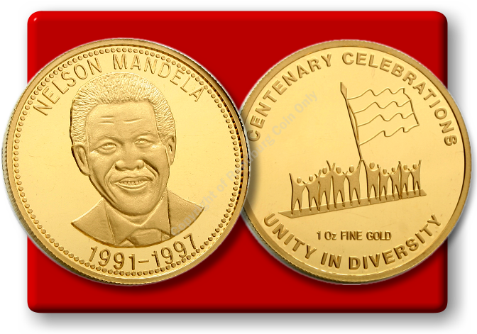 2012 Gold Proof Mandela Unity In Diversity Medallion - Coin (672x471), Png Download