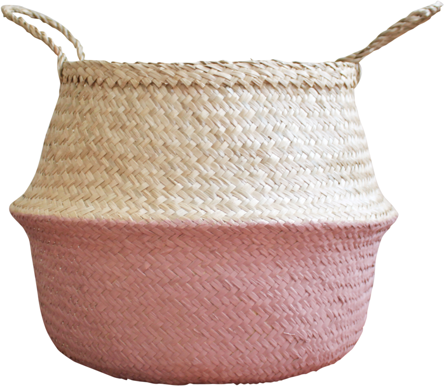 Antique Pink Basket - Benzara Attractive Styled Classy Seagrass Basket (1024x1024), Png Download