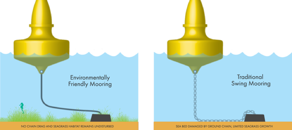 Efm Vs Traditional Swing Mooring (1000x447), Png Download