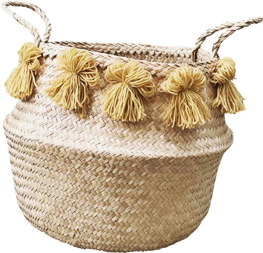 Tassel Dusty Yellow - Benzara Attractive Styled Classy Seagrass Basket (1024x1024), Png Download