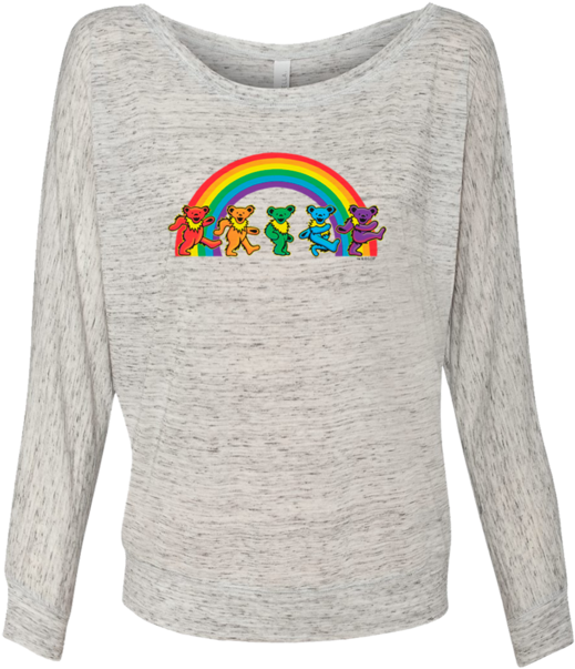 Grateful Dead Rainbow Bears Women's Long Sleeve Flowy (630x630), Png Download