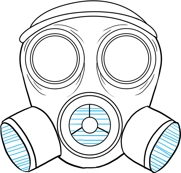 How To Draw Gas Mask - Draw A Gas Mask (680x678), Png Download