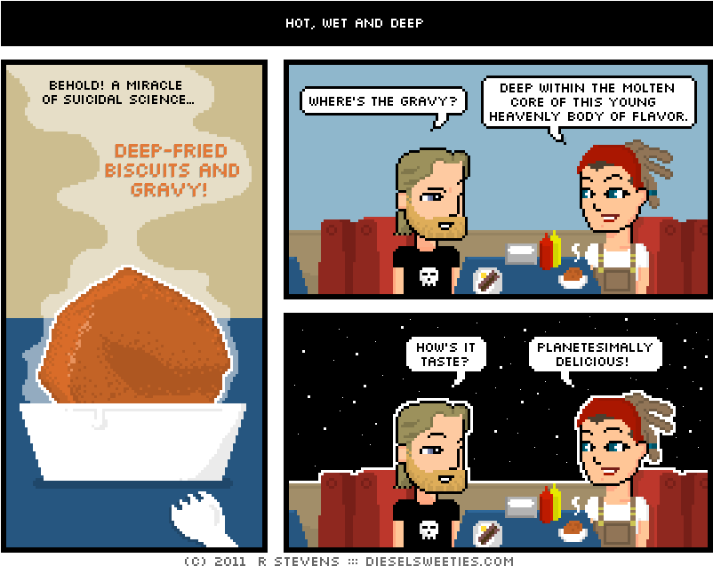 I Deserve Some Deep-fried Biscuits And Gravy - Cartoon (831x648), Png Download