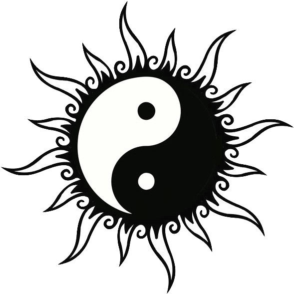 Drawn Sunshine Artistic - Sun Yin Yang Tattoo Designs (700x700), Png Download