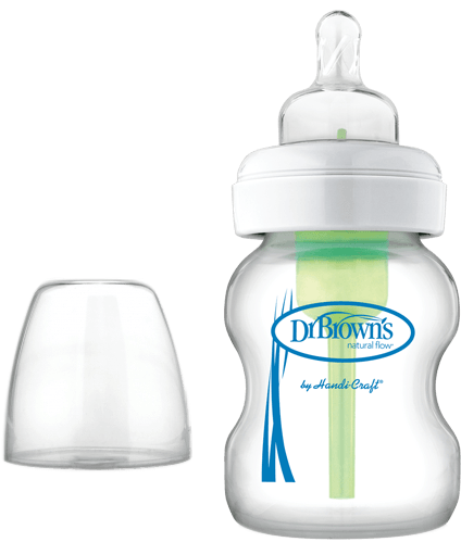 The Nipple Venting Creates A Paced Flow, And Provides - Dr Brown's 150ml Options Glass Baby Bottle Wide Neck (600x600), Png Download