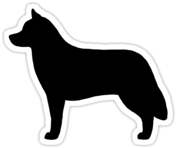 Siberian Husky Silhouette Waterproof Die-cut Sticker - Siberian Husky (375x360), Png Download