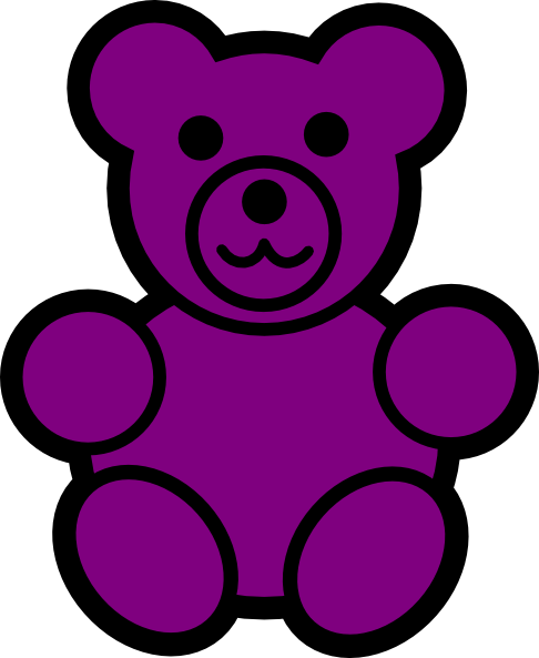 Purple Bear Clip Art - Gummy Bear Clip Art (486x593), Png Download