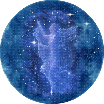 Angel Standing Blue Moon Night Sky - Spirit Guides (398x400), Png Download