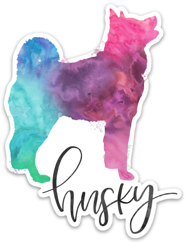 Husky Die Cut Sticker - Die Cutting (605x787), Png Download