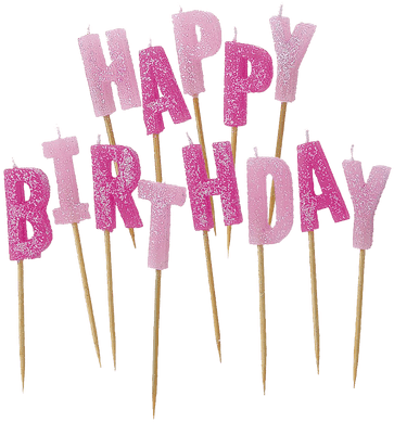 Pink Happy Birthday Candles (400x400), Png Download