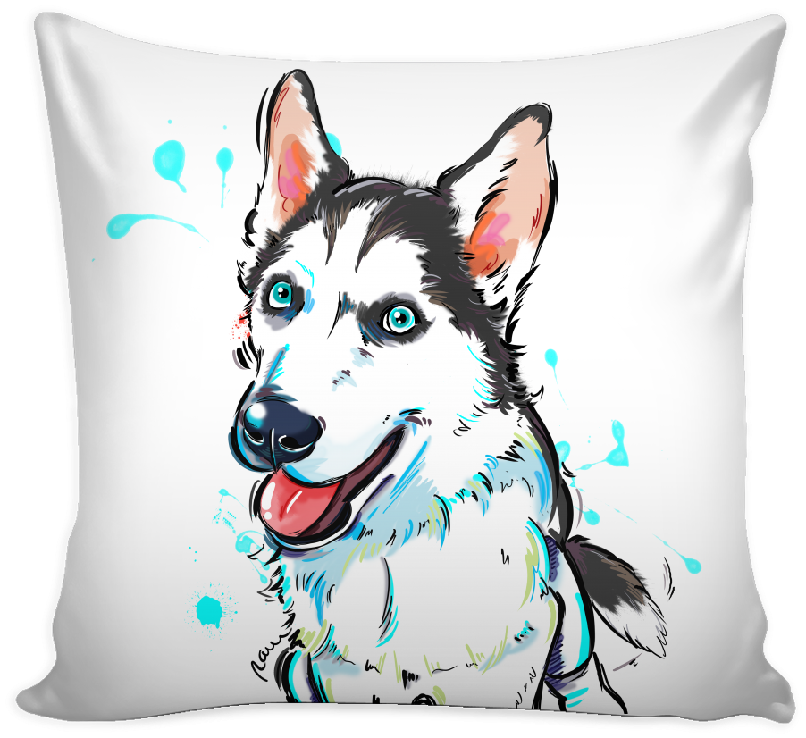 Husky Pillow Cover - Pillow (1024x1024), Png Download