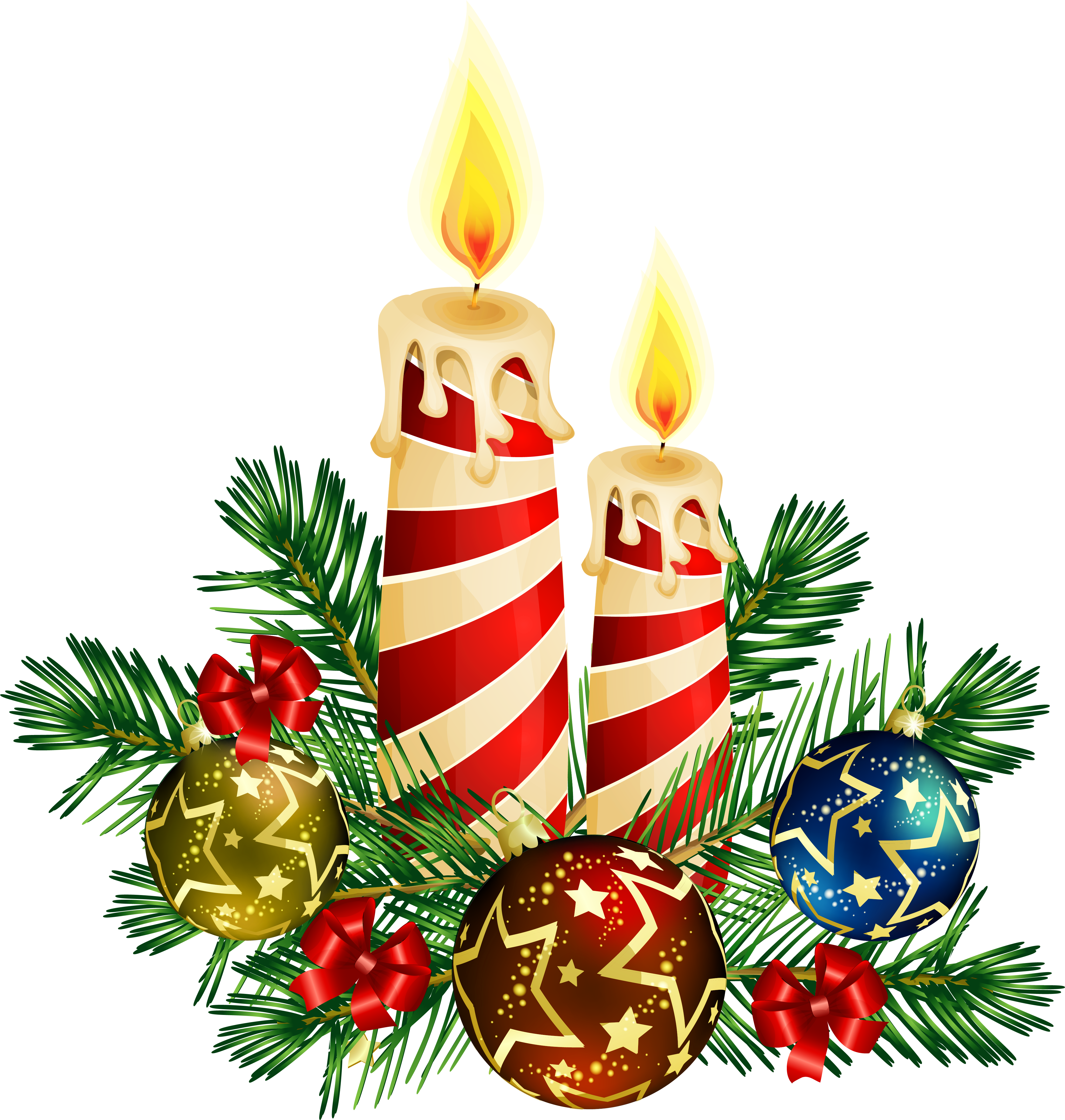 Transparent Christmas Candles Art - Christmas Candle Clipart (4127x4352), Png Download