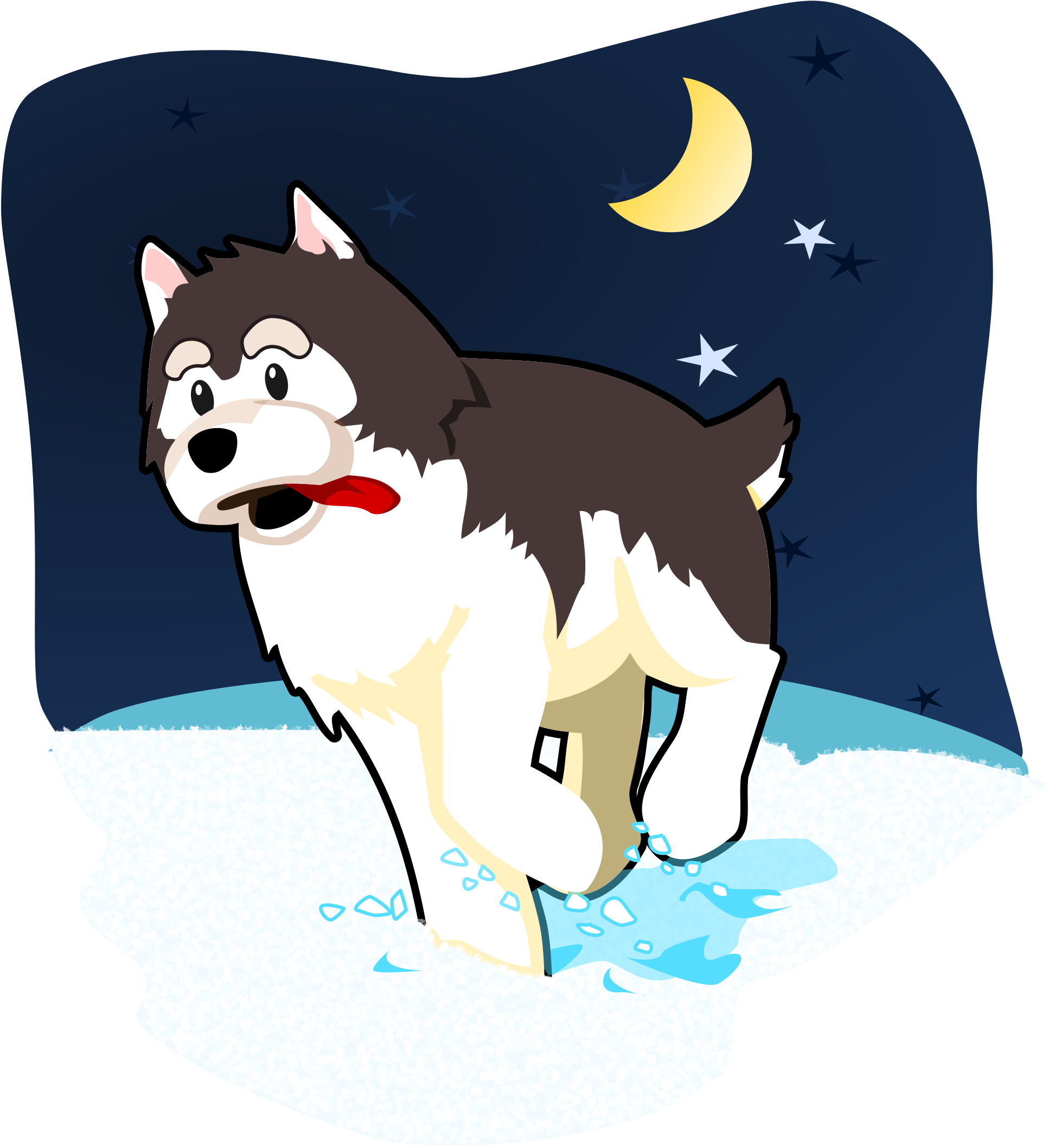 This Free Icons Png Design Of Husky Playing In The (2400x3106), Png Download