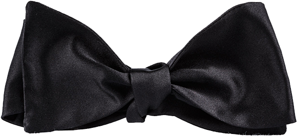 Black Bowtie - Satin (640x1060), Png Download