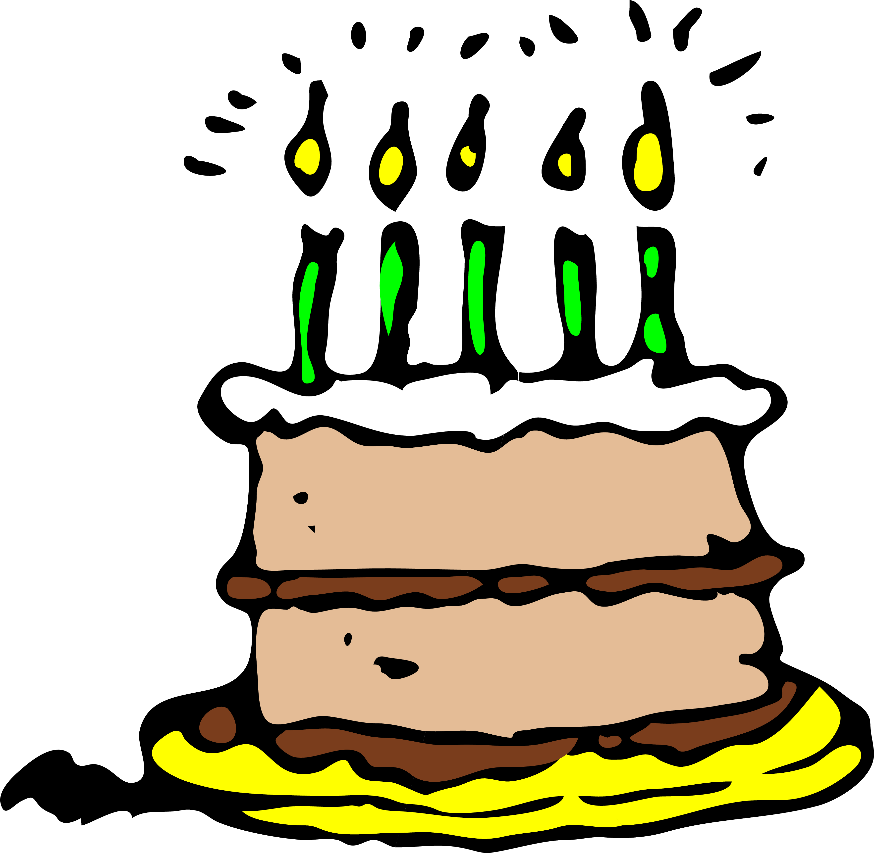 Free Birthday Candle Clipart - Birthday Cake Pixel Png (3524x3436), Png Download