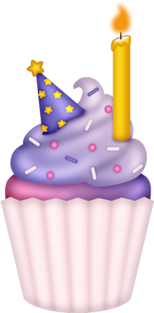 Purple Clipart Birthday Cupcake - Cupcakes Dibujos Png (250x487), Png Download