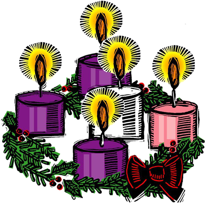 Advent Light Cliparts - Advent Wreath Clipart Png (674x672), Png Download