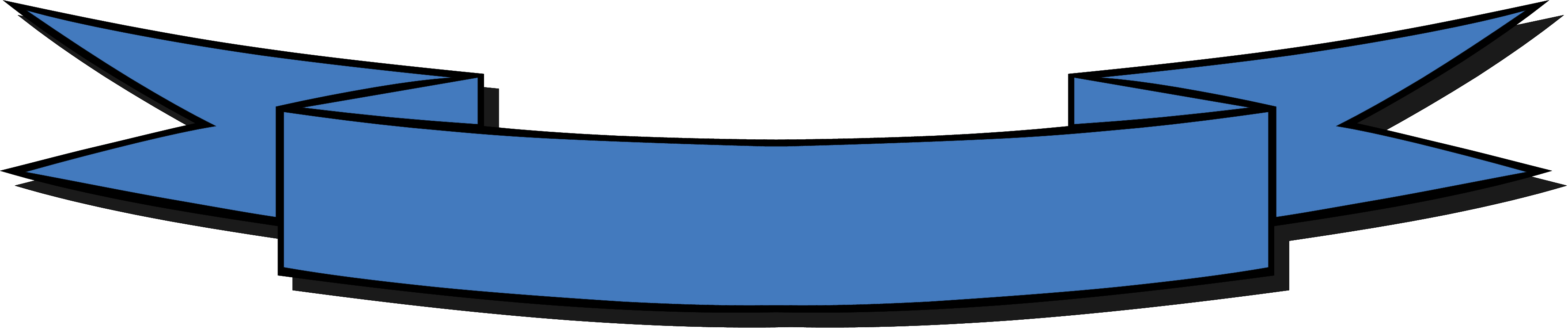 Black Ribbon Banner Clipart - Blue Ribbon Banner Clipart (3550x744), Png Download
