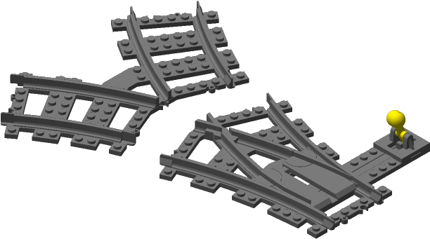 The Wye Switch Is Modular So Parts Can Be Used To Build - Lego Tracks Switches (643x380), Png Download