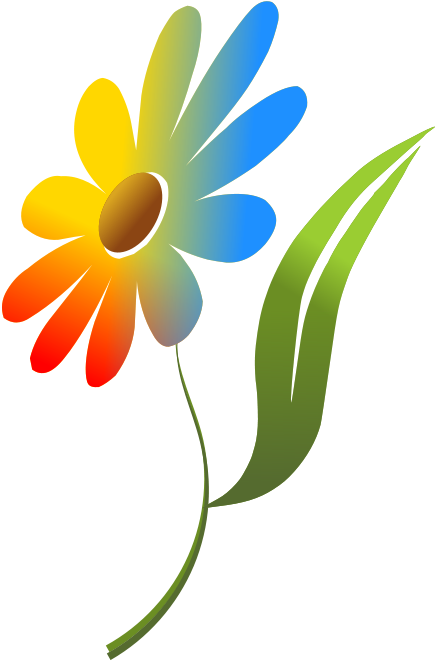 Free Simple Flower Clip Art Fb81dw Clipart - Rainbow Flower Baseball Cap (566x800), Png Download
