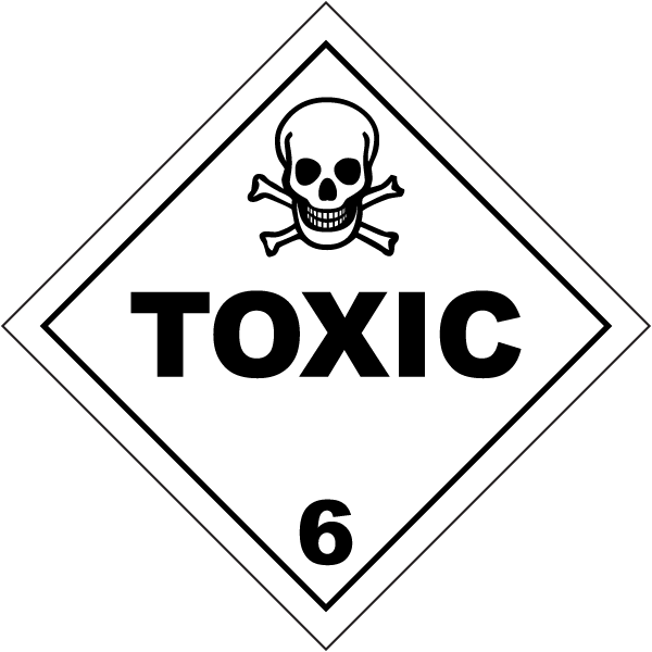 Toxic Class 6 Placard - Poison And Infectious Substances (600x600), Png Download