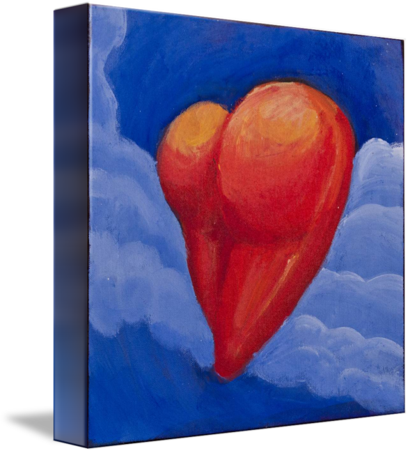 Heart Shaped Butt In The Clouds By Edward Morden Vector - Butt Shaped Heart (589x650), Png Download