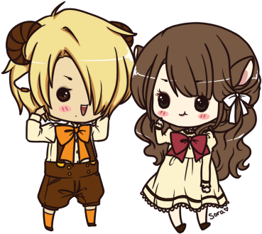 Picture Transparent Download Sweet Best By Sorahanaki - Chibi Best Friends Png (385x345), Png Download