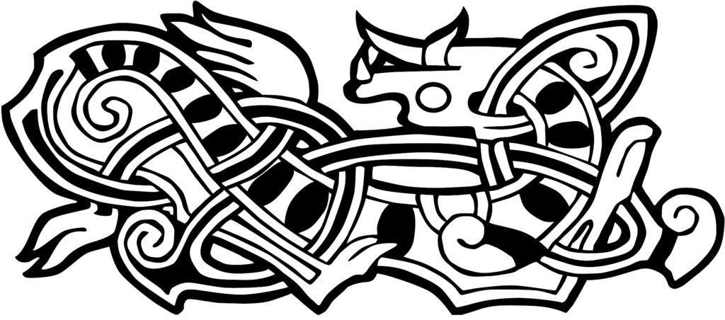 Celtic Knot Dragon - Jelling (1024x452), Png Download