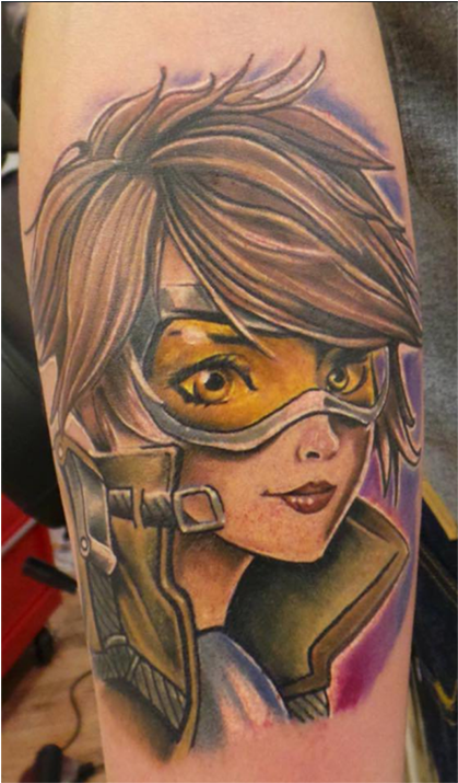 Overwatch - Overwatch Tracer Tattoo (640x714), Png Download