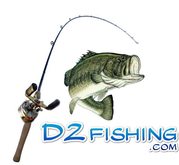 D2fishinglogo - Largemouth Bass Drawing (602x562), Png Download
