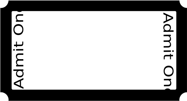 Png Black And White Blank Theatre Ticket Template On - Clip Art (600x405), Png Download