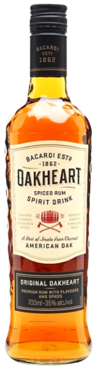Bacardi Oakheart Rum 700ml - Bacardi Oakheart Spiced Rum Spirit Drink Rum Spirit (1200x1200), Png Download
