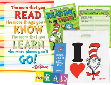 Seuss™ Characters Make Reading Fun - Read Posters For Library (434x320), Png Download