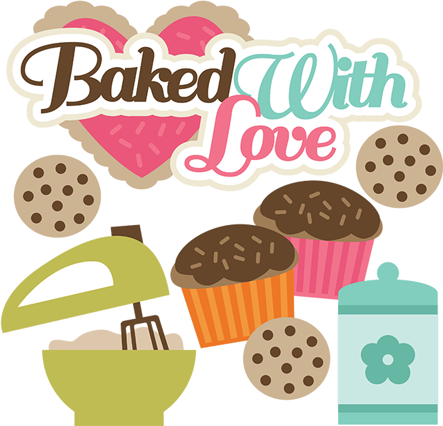 Baking Clipart Baking Cupcake - Baking With Love (648x616), Png Download