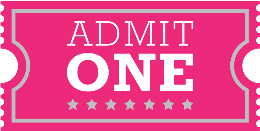 Pwe-ticket Copy - Admit One Ticket Pink - Free Transparent PNG Download ...
